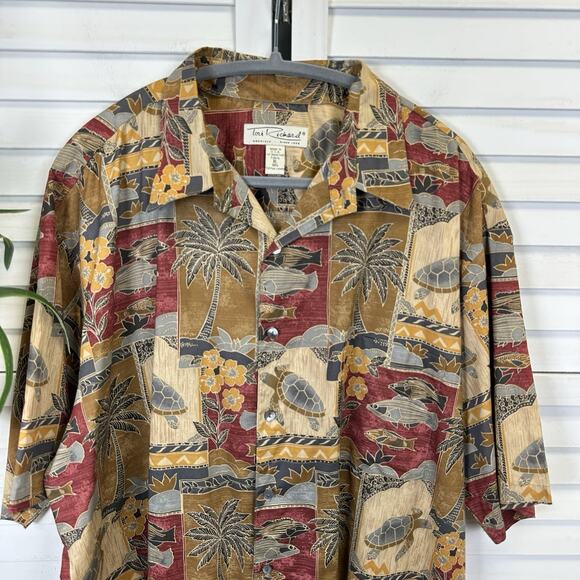 Vtg Tori Richard XL Honolulu Hawaiian Camp Shirt Turtle Fish Button Up Tropical - Picture 2 of 10